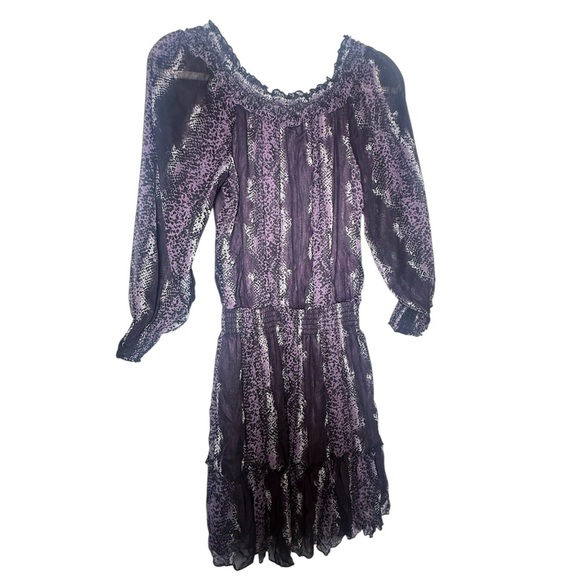 Y2K Whimsigoth Mob Wife Snakeskin Purple Maxi Dress Xhilaration M - Picture 2 of 8